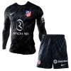 Officiële Voetbalshirt + Korte Broek Doelman Atlético Madrid Thuis 2024-25 Lange Mouw - Kids